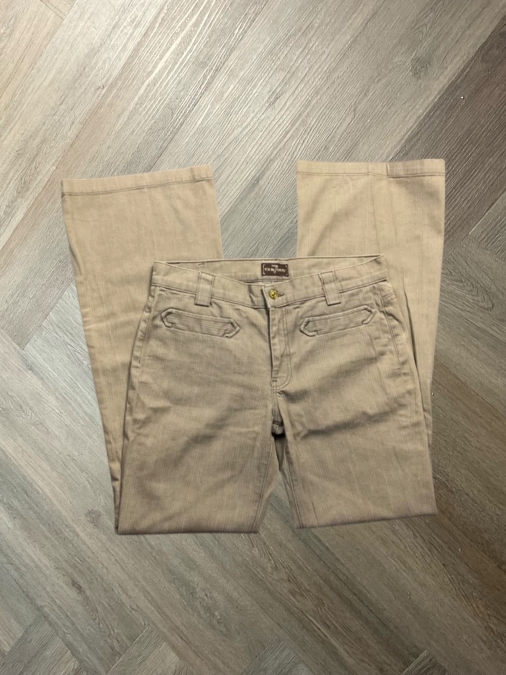 7 For All Mankind Wide Leg Jeans in Beige